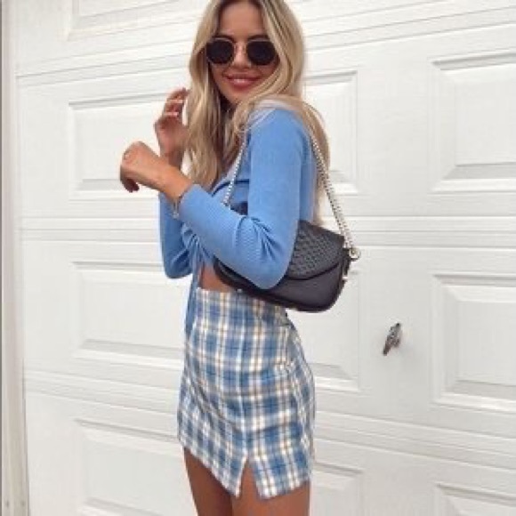 NEW! baby blue plaid skirt✨🦋 - Picture 2 of 5
